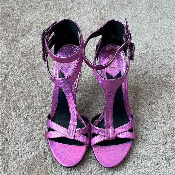 Brian Atwood Pink Metallic Heels - Picture 2 of 9